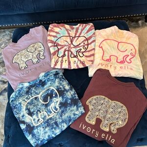 Ivory Ella Tie-Dye & Graphic Elephant Long Sleeve Tee Bundle